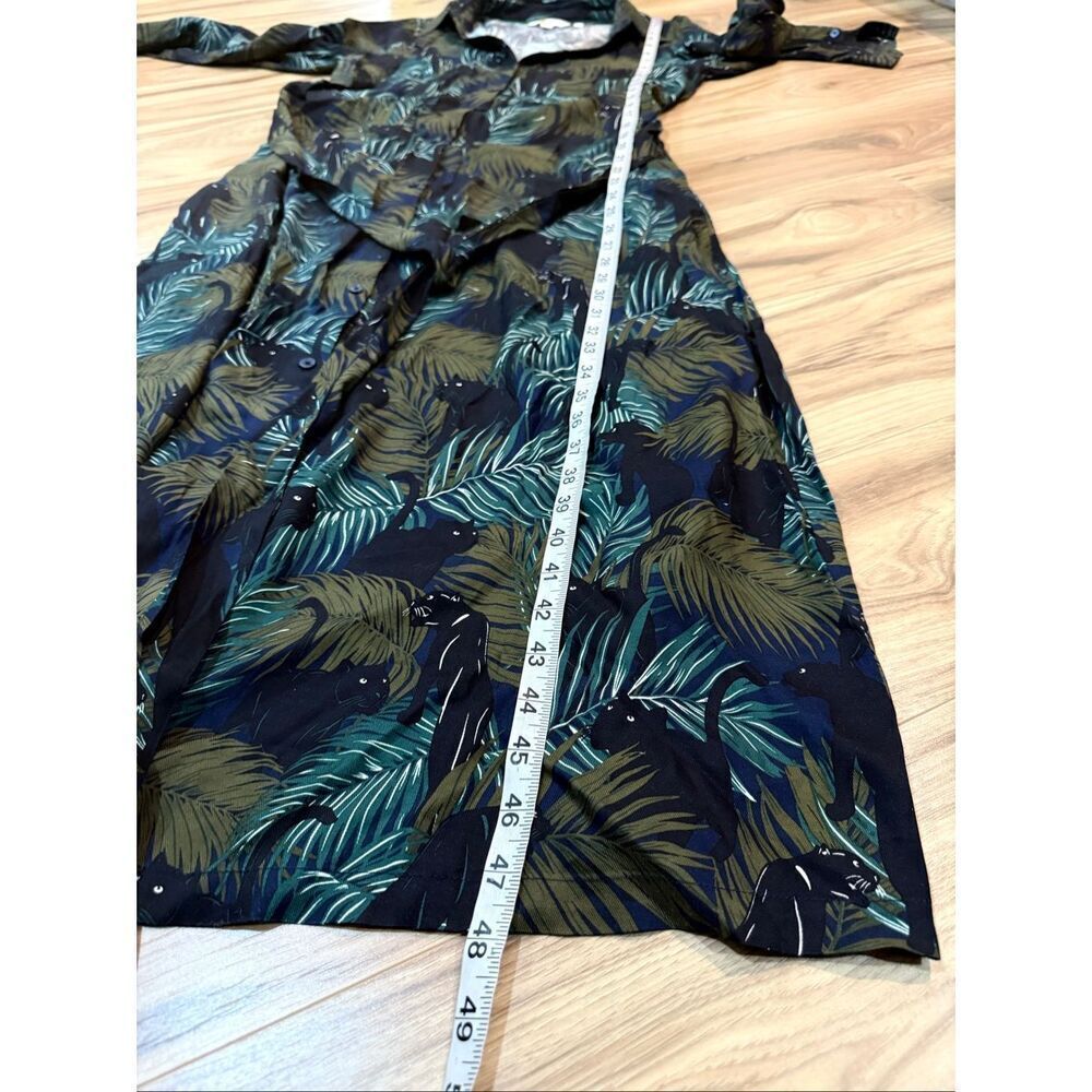 Boden long-sleeve midi shirt dress panthers tropical print size 6R - Picture 10 of 10